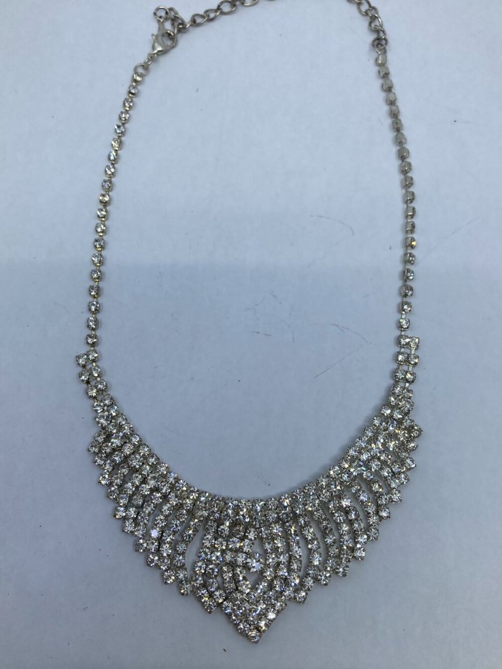 Vtg wedding bridal rhinestone crystal necklace